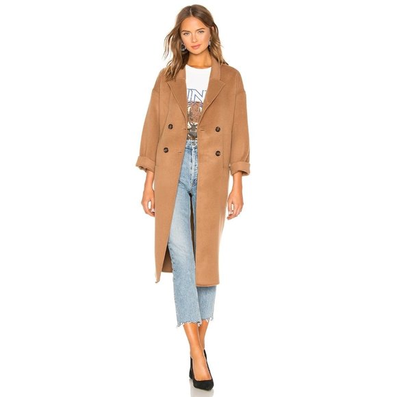 Anine Bing Jackets & Blazers - ANINE BING Dylan Cashmere Coat in Brown Small